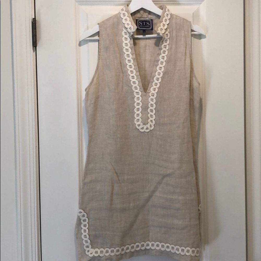 Sail to Sable linen dress tunic with trim